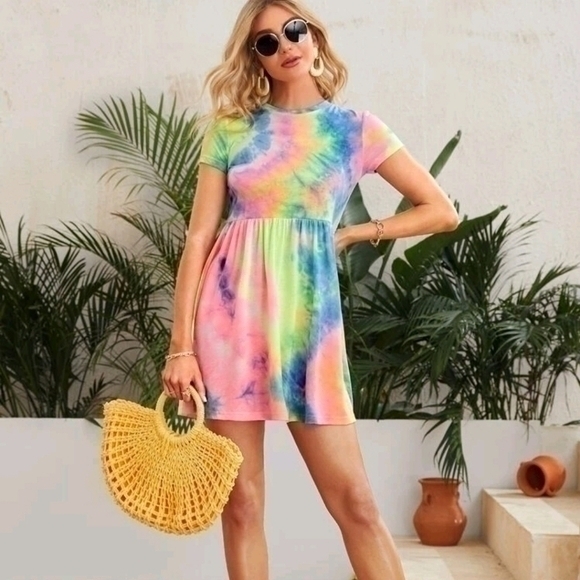 💥NEW💥 SHEIN TYE DYE STRETCH DRESS SZ S - Picture 3 of 3
